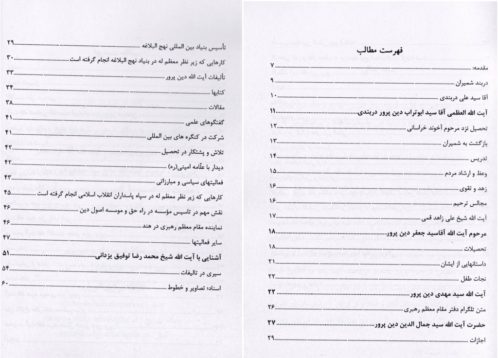 فهرست کتاب ستارگان درخشان شمیران